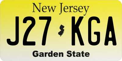 NJ license plate J27KGA