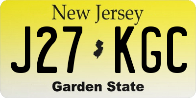 NJ license plate J27KGC