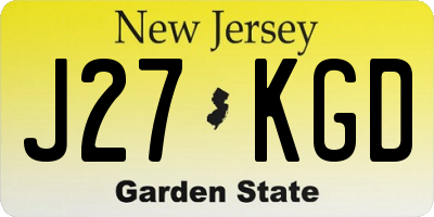 NJ license plate J27KGD