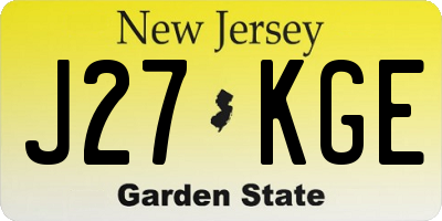 NJ license plate J27KGE