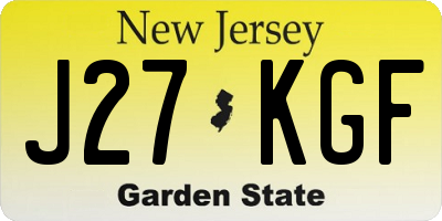 NJ license plate J27KGF