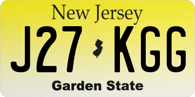 NJ license plate J27KGG