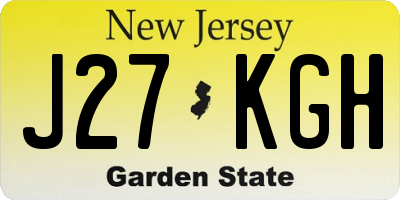 NJ license plate J27KGH