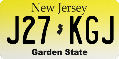 NJ license plate J27KGJ