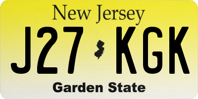 NJ license plate J27KGK