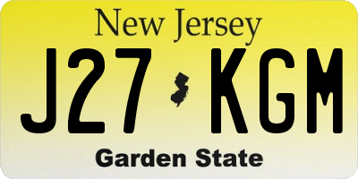 NJ license plate J27KGM