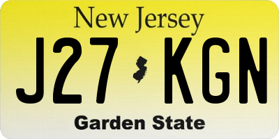 NJ license plate J27KGN