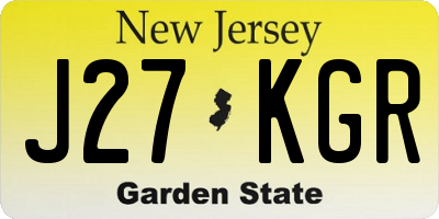 NJ license plate J27KGR
