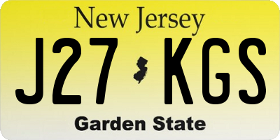 NJ license plate J27KGS