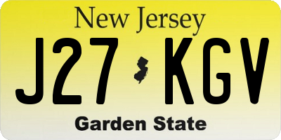 NJ license plate J27KGV