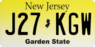 NJ license plate J27KGW