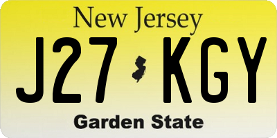 NJ license plate J27KGY