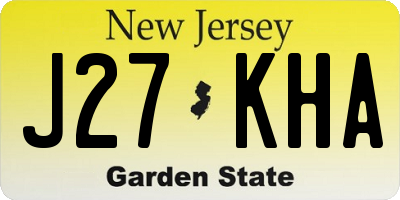 NJ license plate J27KHA