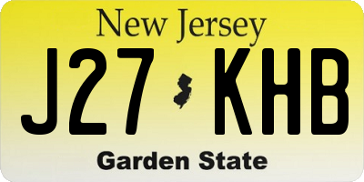 NJ license plate J27KHB