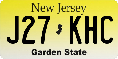 NJ license plate J27KHC
