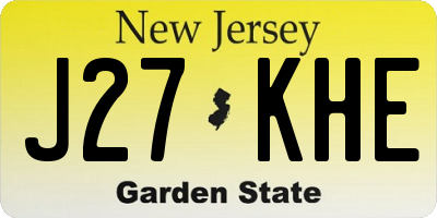 NJ license plate J27KHE