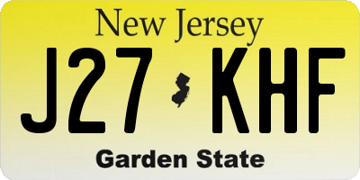 NJ license plate J27KHF