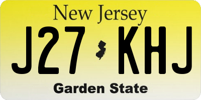 NJ license plate J27KHJ