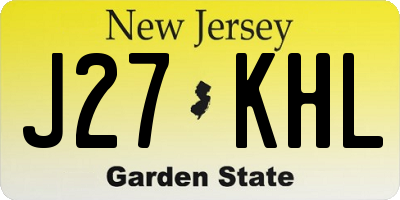 NJ license plate J27KHL