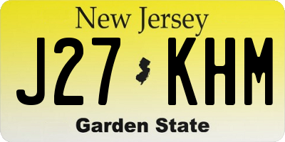 NJ license plate J27KHM