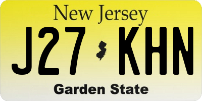 NJ license plate J27KHN