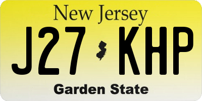 NJ license plate J27KHP