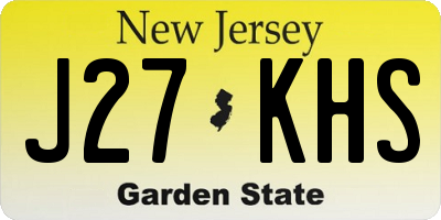 NJ license plate J27KHS