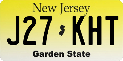NJ license plate J27KHT