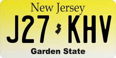 NJ license plate J27KHV