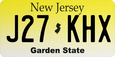 NJ license plate J27KHX