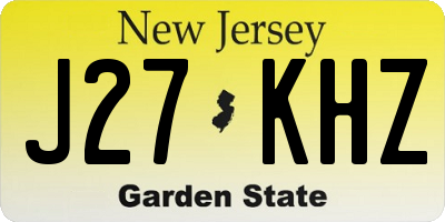 NJ license plate J27KHZ