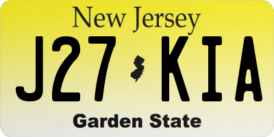 NJ license plate J27KIA
