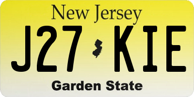 NJ license plate J27KIE