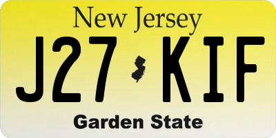 NJ license plate J27KIF