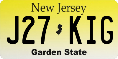 NJ license plate J27KIG