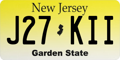 NJ license plate J27KII
