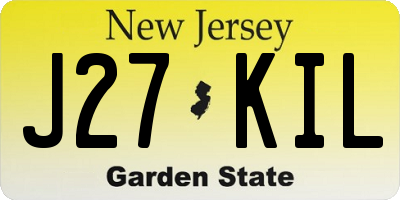 NJ license plate J27KIL