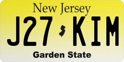 NJ license plate J27KIM