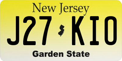 NJ license plate J27KIO