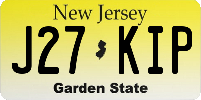 NJ license plate J27KIP