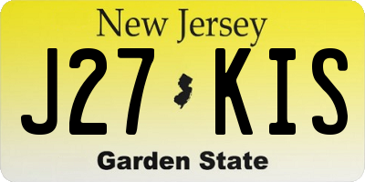 NJ license plate J27KIS