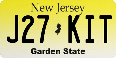 NJ license plate J27KIT