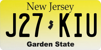 NJ license plate J27KIU
