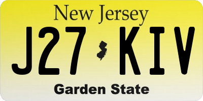 NJ license plate J27KIV