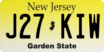 NJ license plate J27KIW