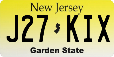 NJ license plate J27KIX