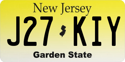 NJ license plate J27KIY