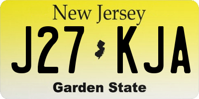 NJ license plate J27KJA
