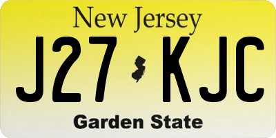 NJ license plate J27KJC