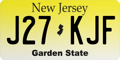 NJ license plate J27KJF